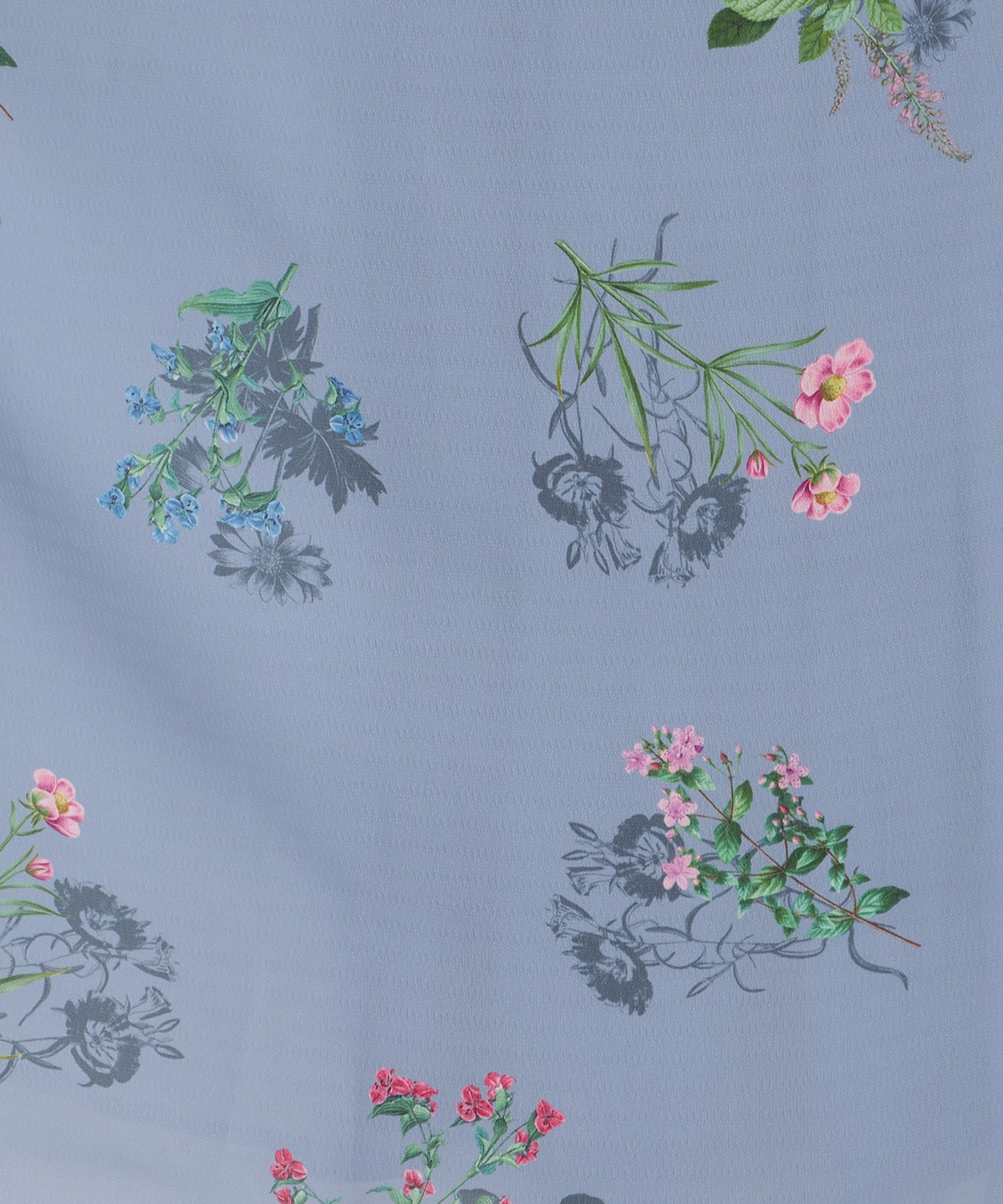 ドローイングフラワー配色襟ワンピース