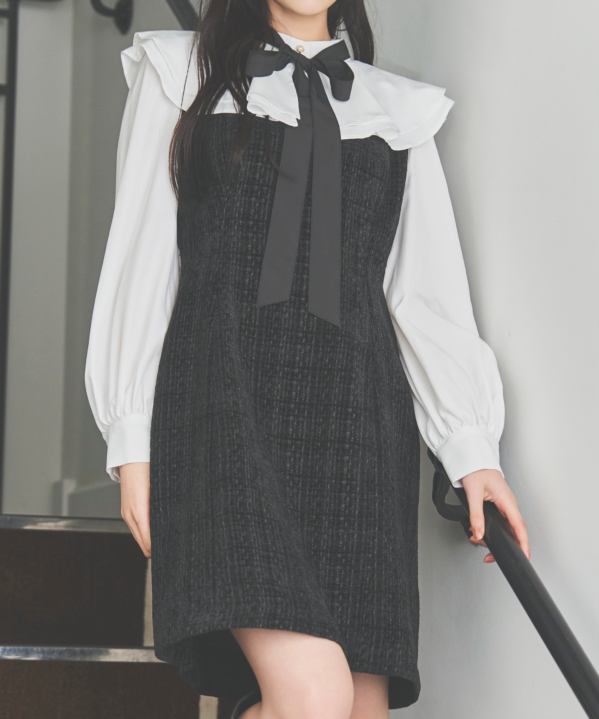 ボウタイミニワンピース
