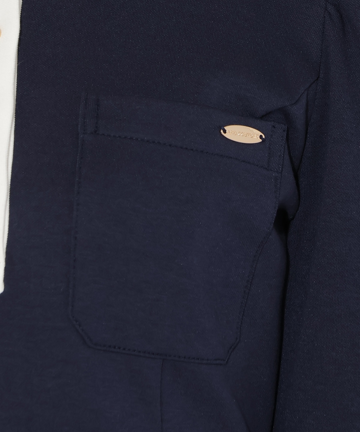 配色ポロ襟長袖ワンピース