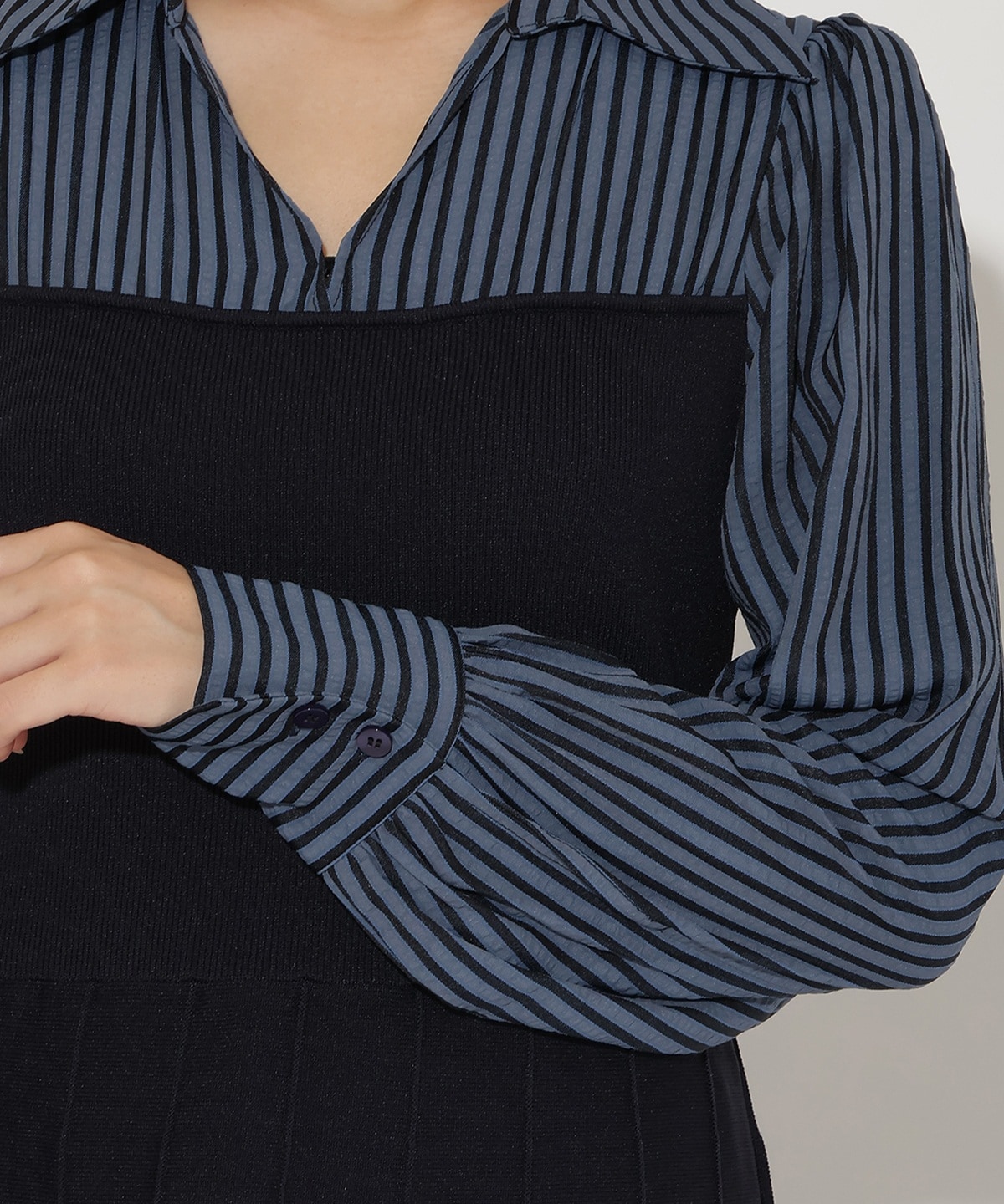 ニットビスチェ風スキッパーワンピース