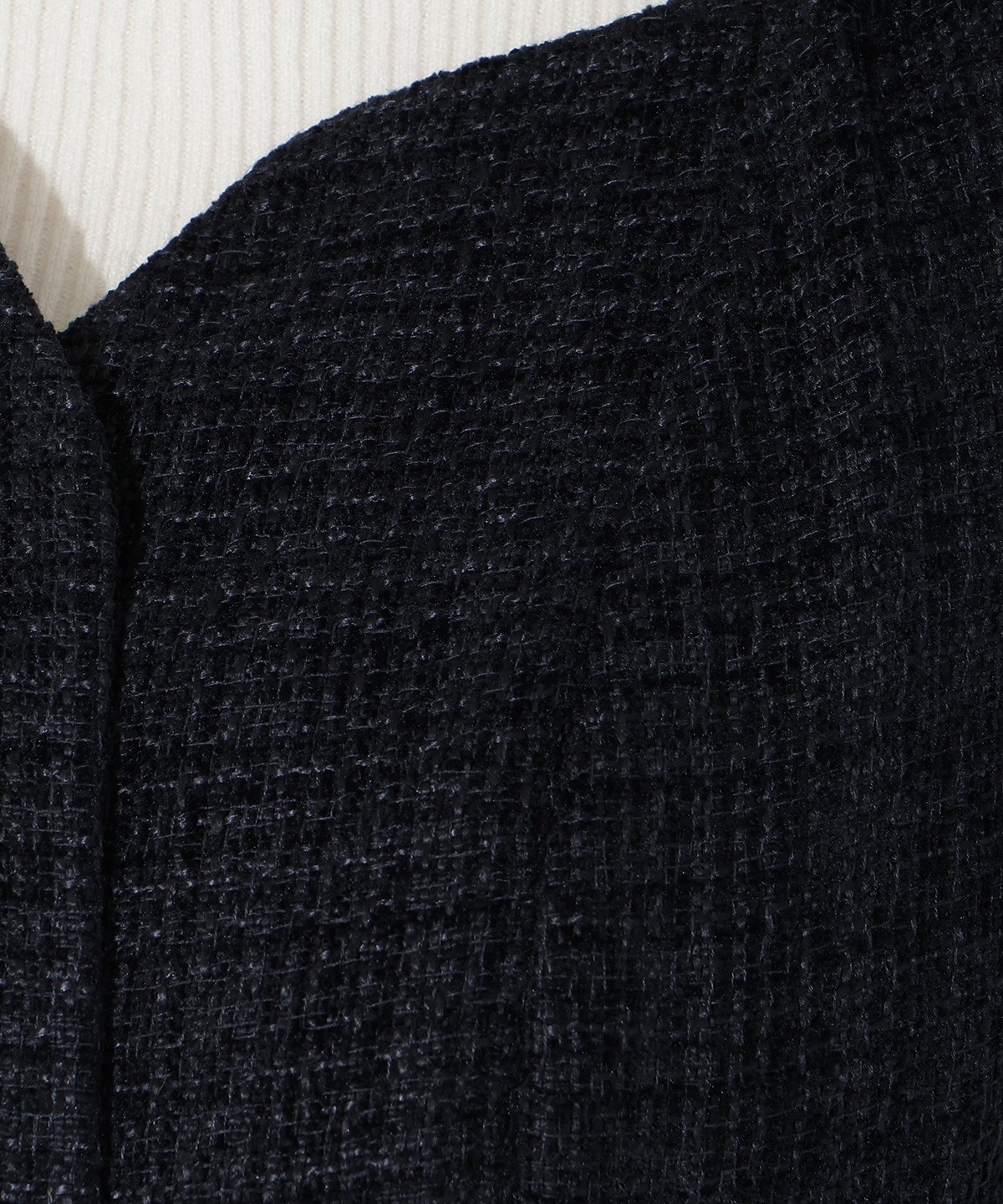 ツイード×チュールドッキングワンピース