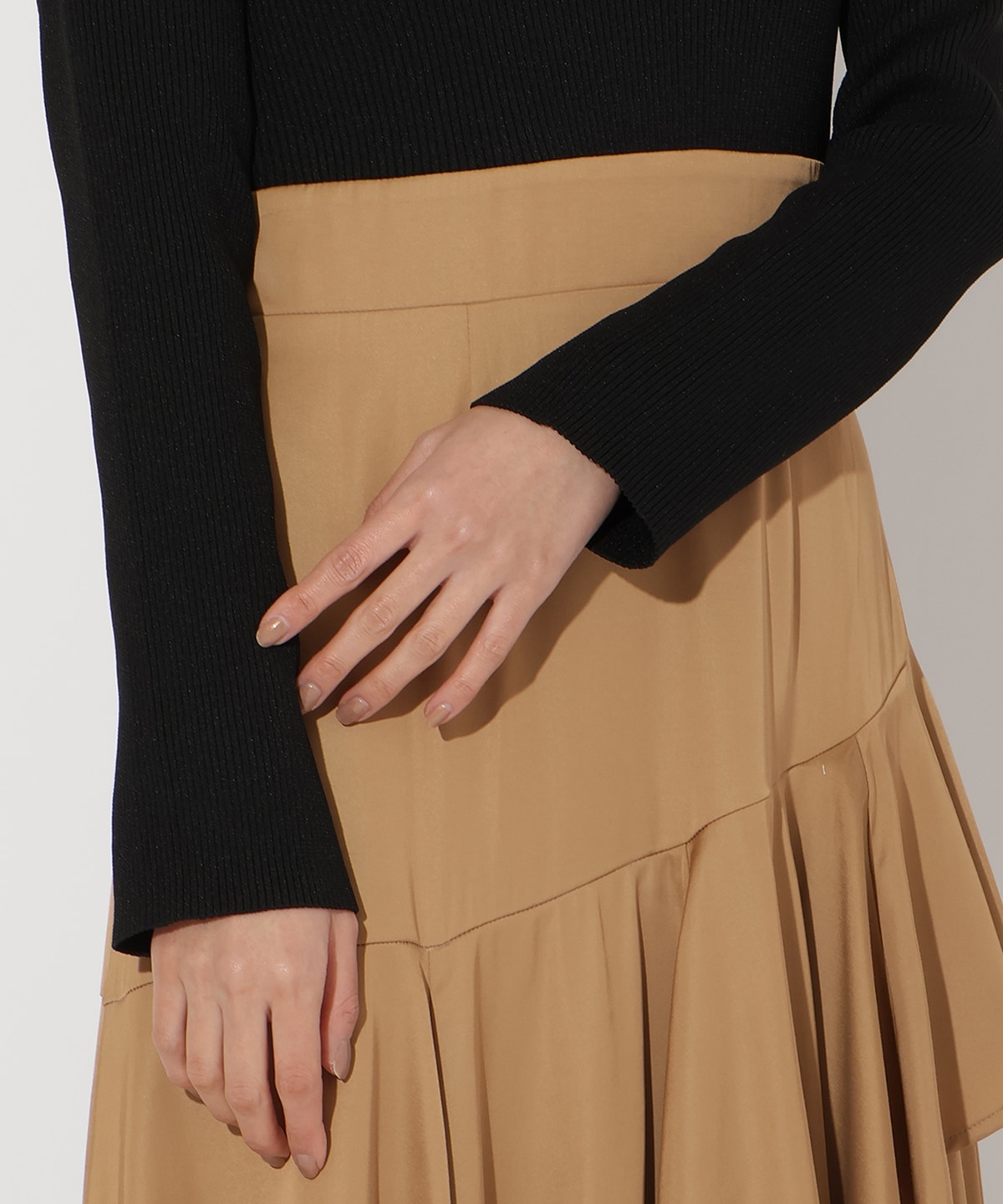 アシメスカートドッキングワンピース