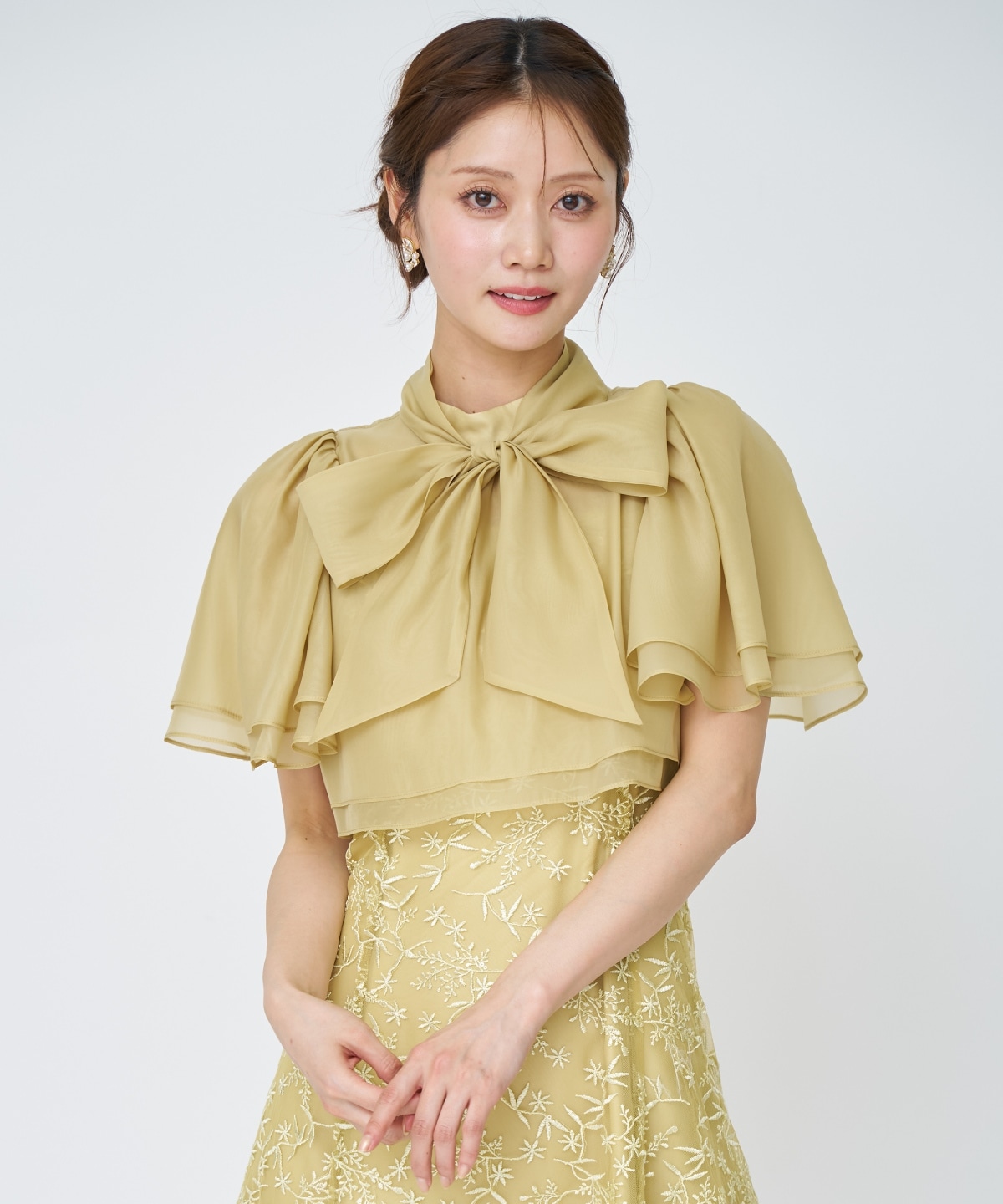 ラメボタニカルレースレイヤードドレス