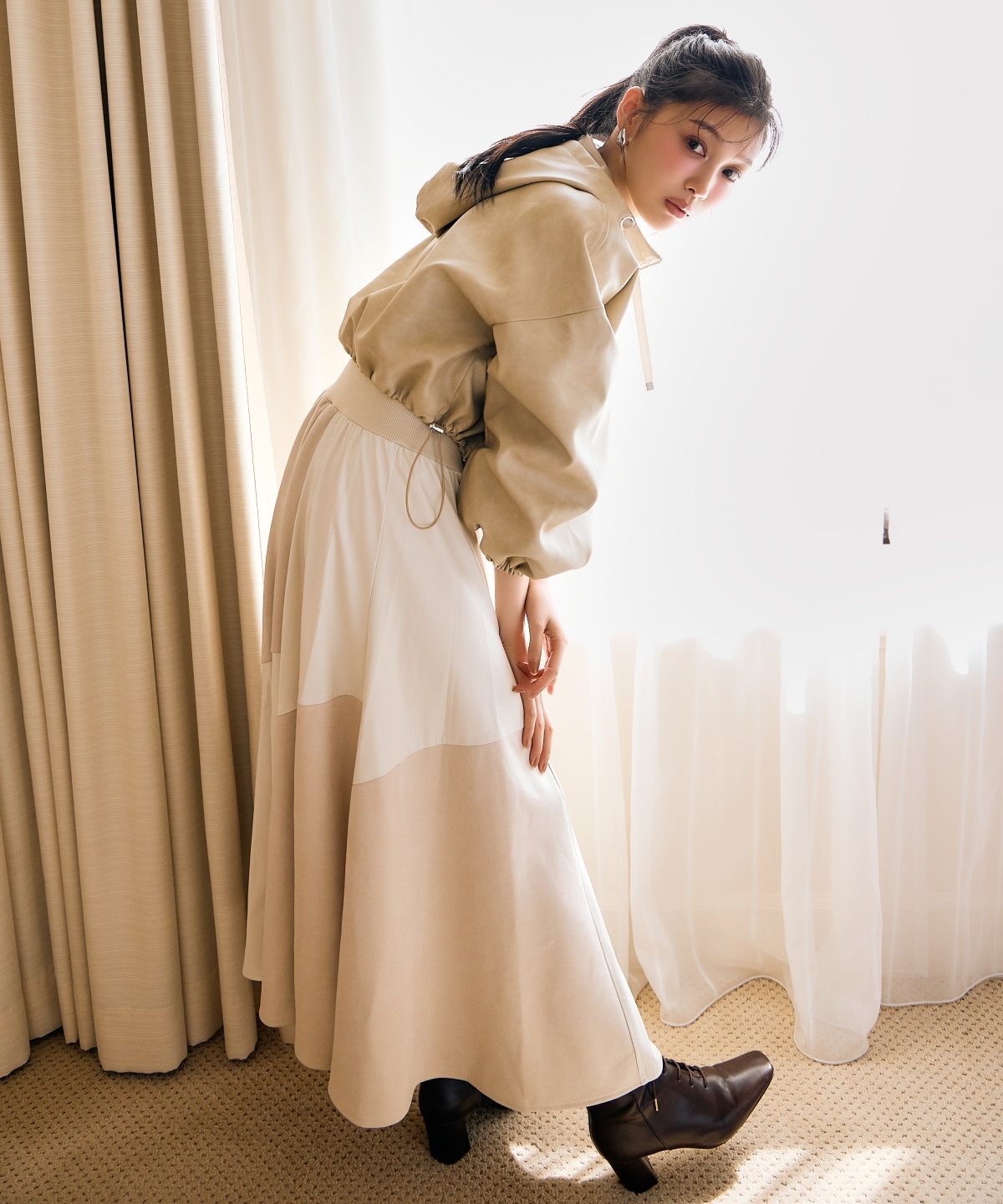 フェイクレザーブルゾン