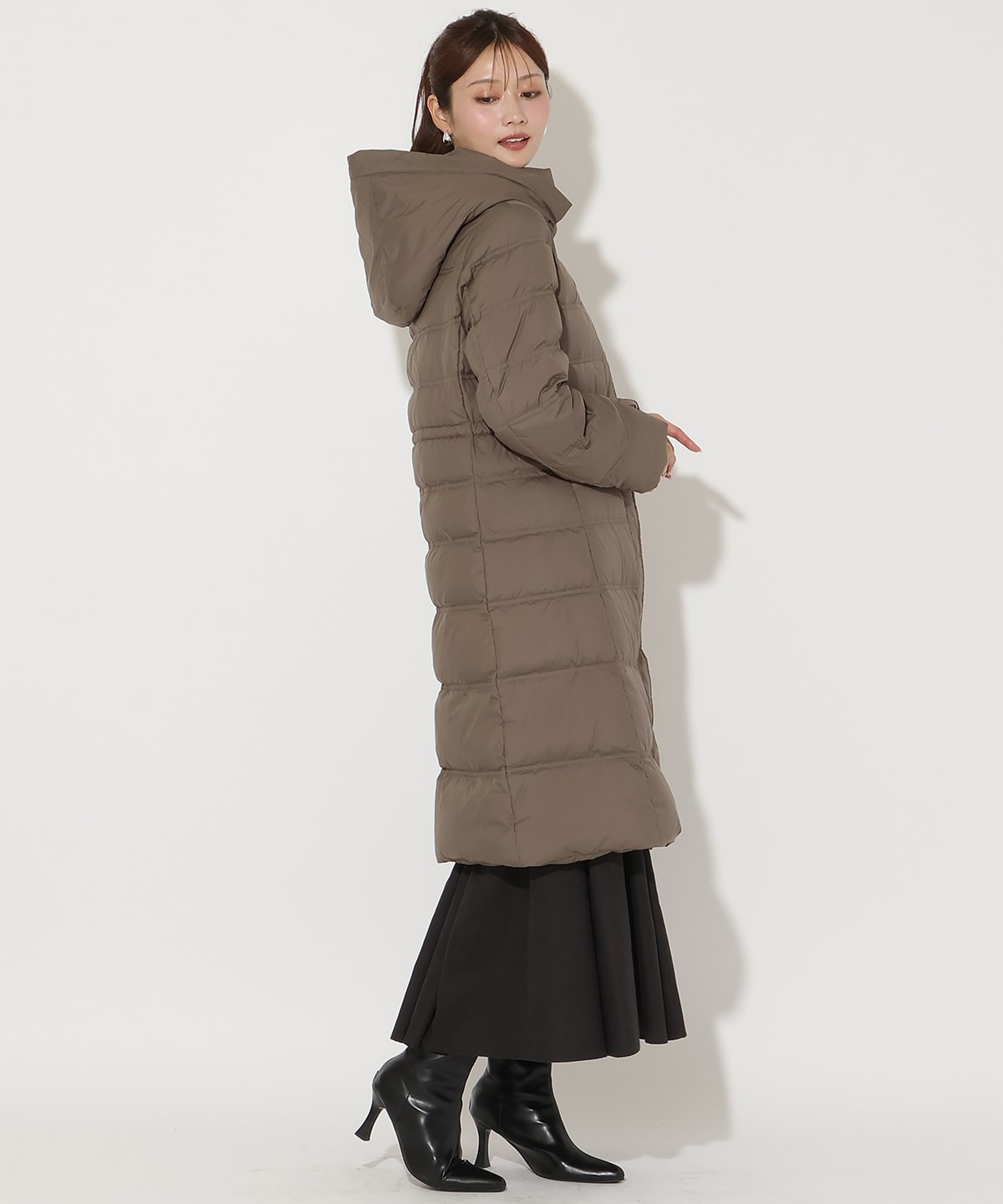 FOXファー付きプレミアムミドルロングダウン