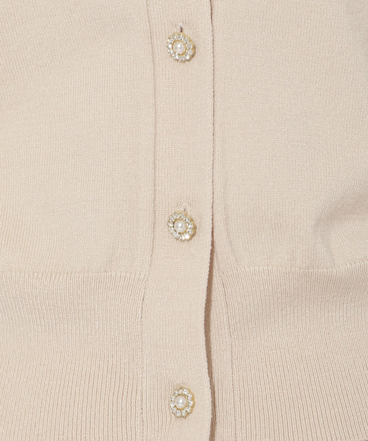 ビジューボタンクルーネックカーディガン