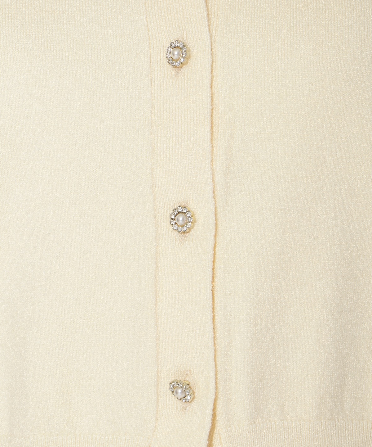 ビジューボタンクルーネックカーディガン