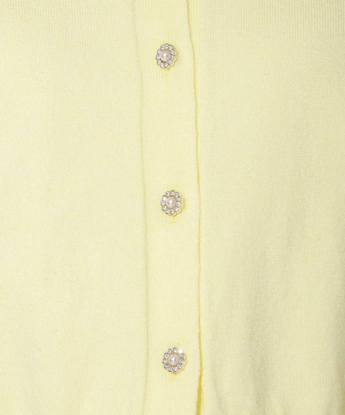 ビジューボタンクルーネックカーディガン