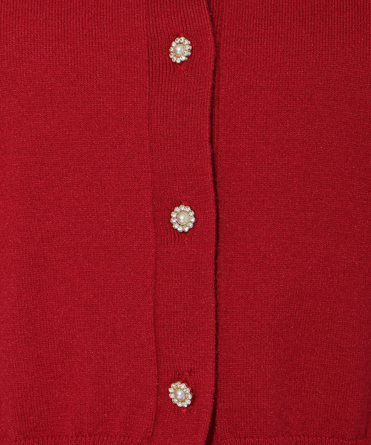 ビジューボタンクルーネックカーディガン