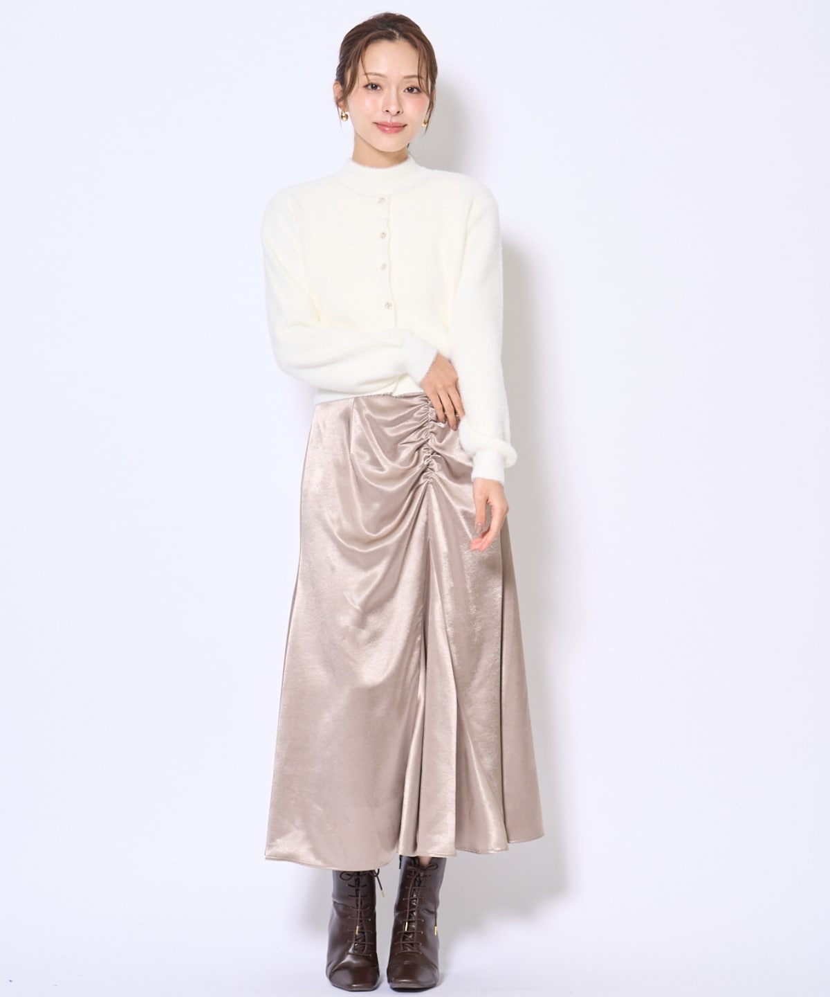 ラメフェザーニットアンサンブル