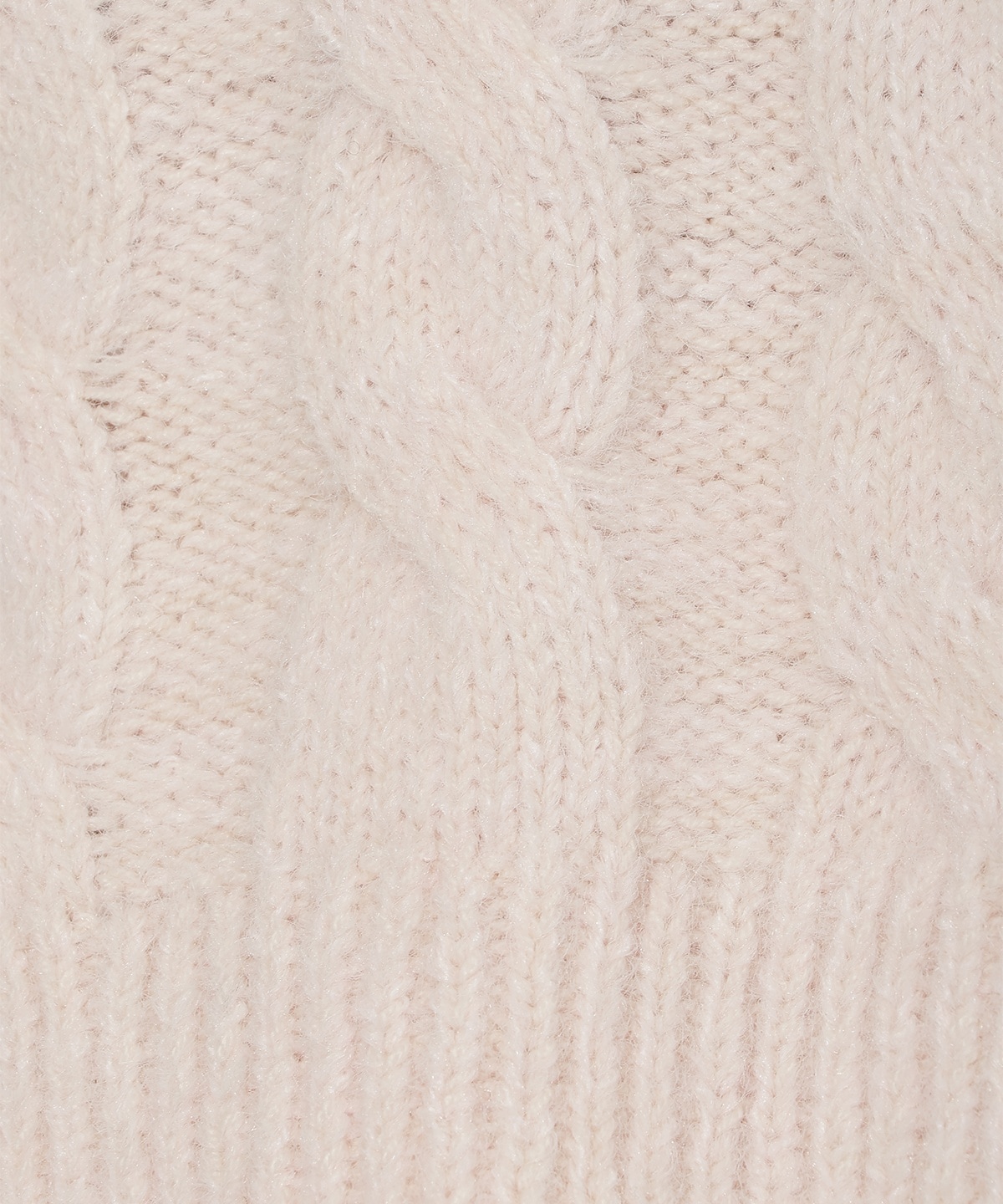 パール襟ケーブルニットプルオーバー