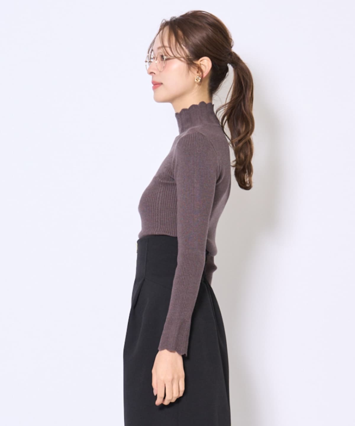 スカラハイネックニットプルオーバー