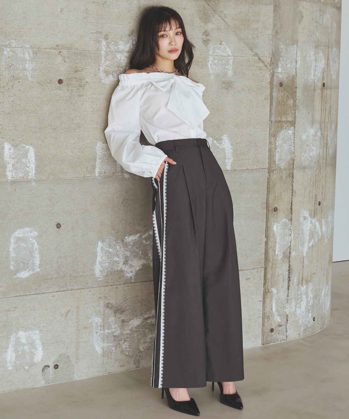 【先行予約受付中】ドロストボウタイ2WAYブラウス