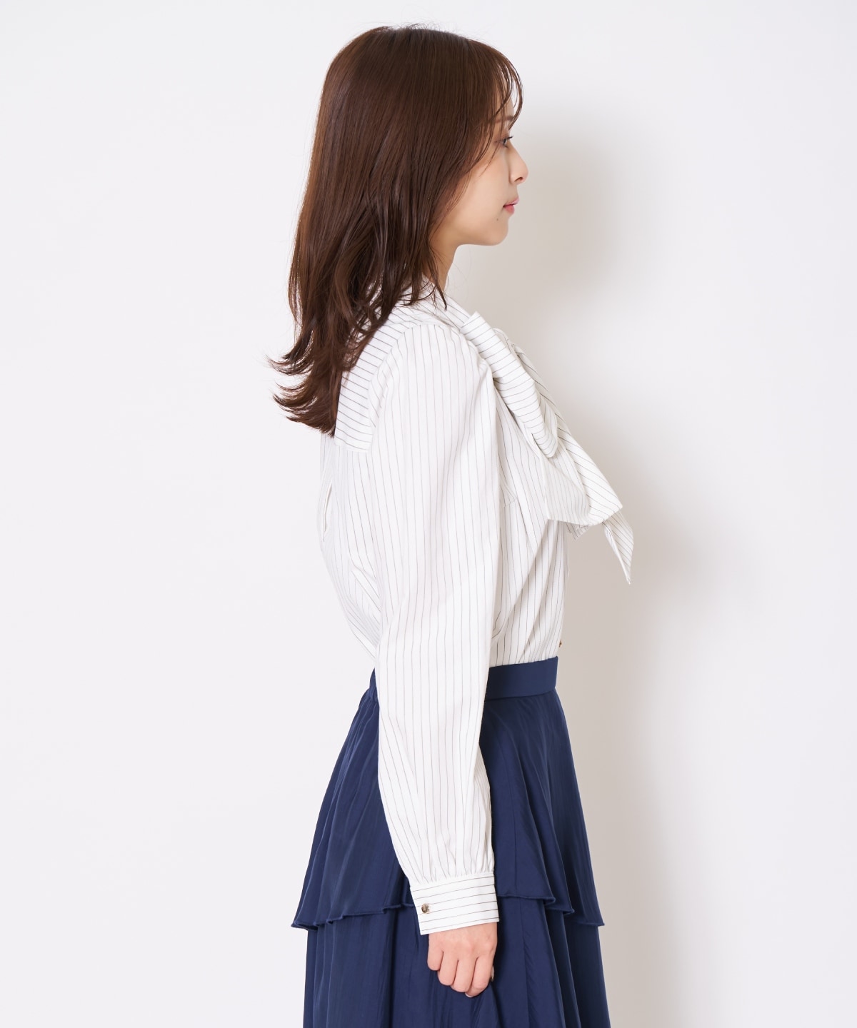 【先行予約受付中】バタフライリボンストライプブラウス