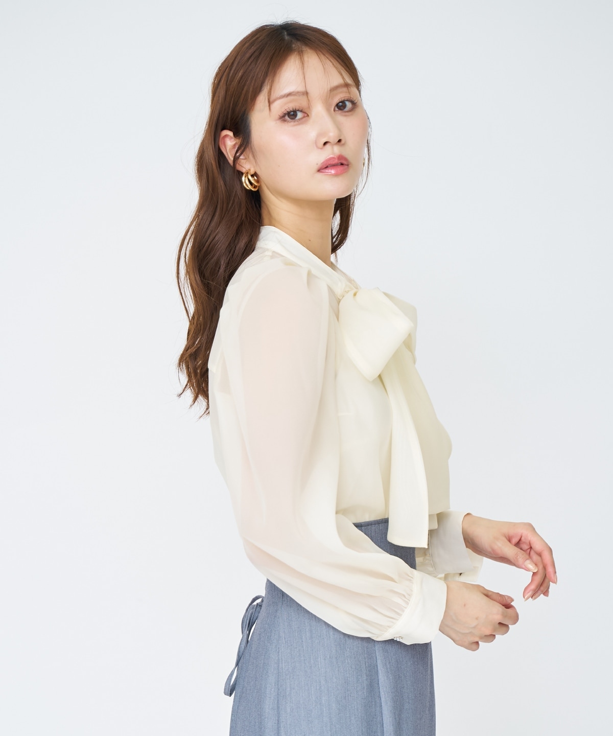 【先行予約受付中】シアーボウタイブラウス