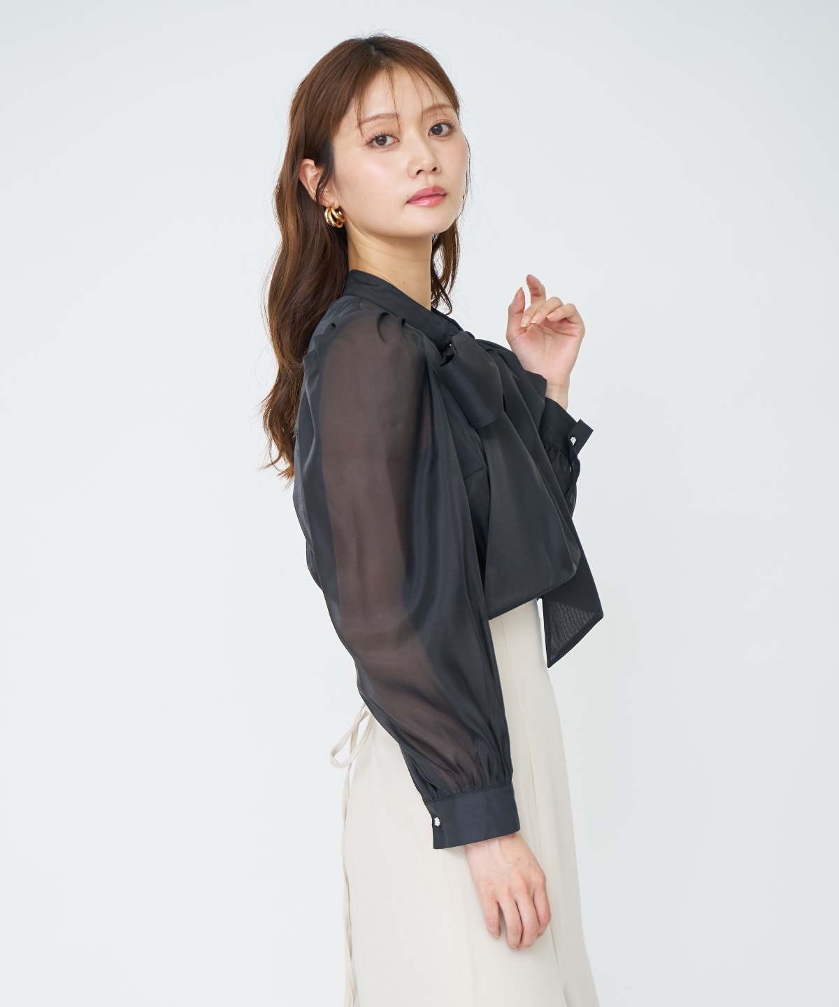 【先行予約受付中】シアーボウタイブラウス