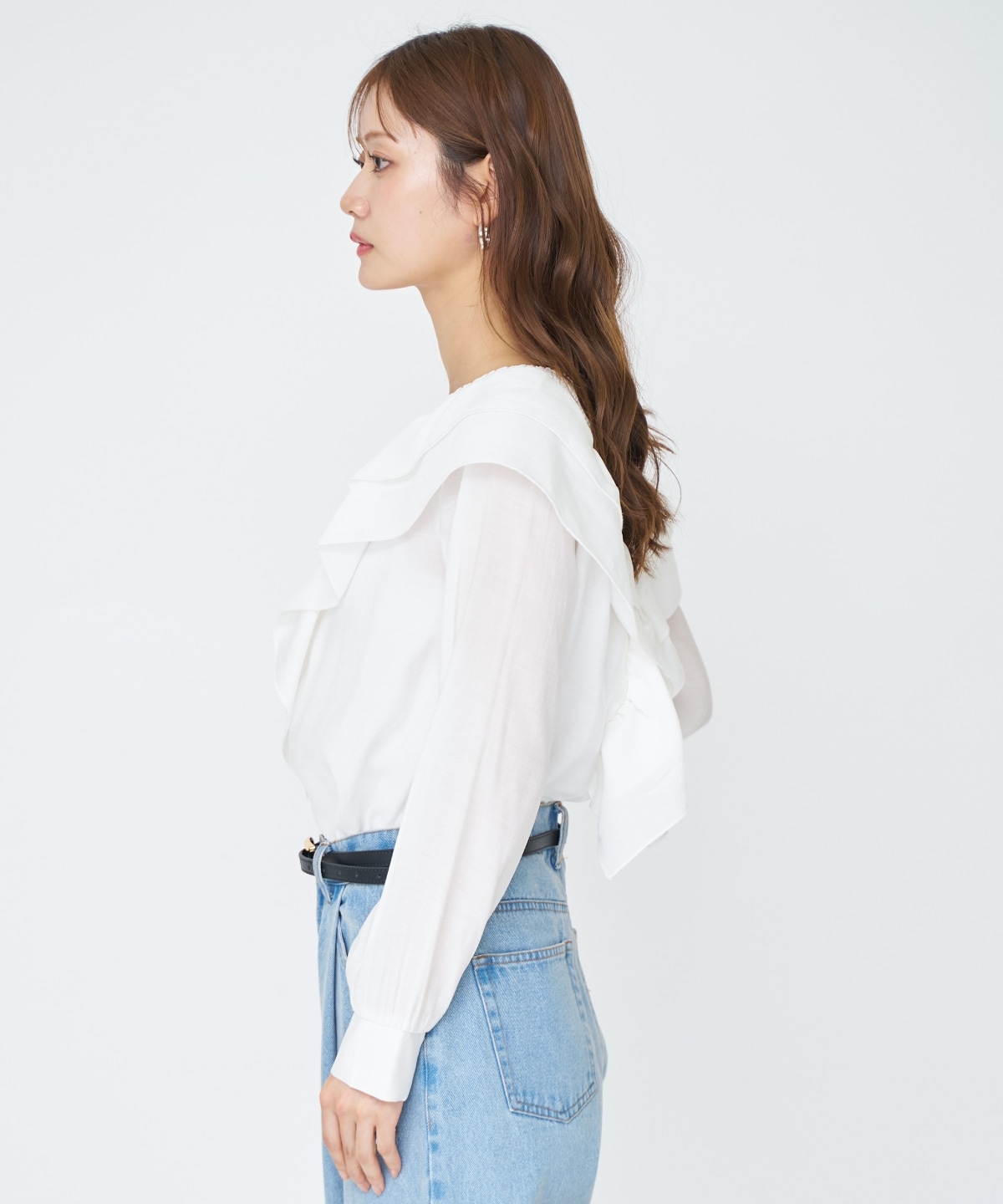 【先行予約受付中】シャーリングフリルブラウス