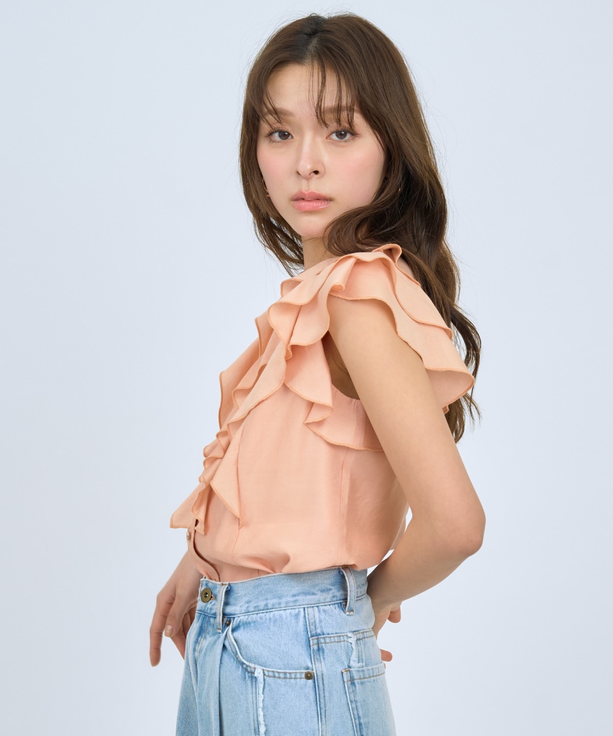 【先行予約受付中】フレンチスリーブラッフルブラウス