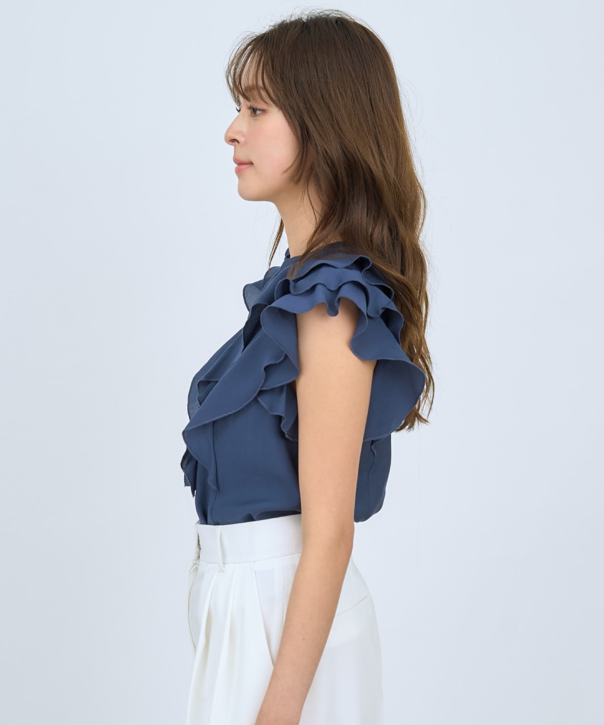 【先行予約受付中】フレンチスリーブラッフルブラウス