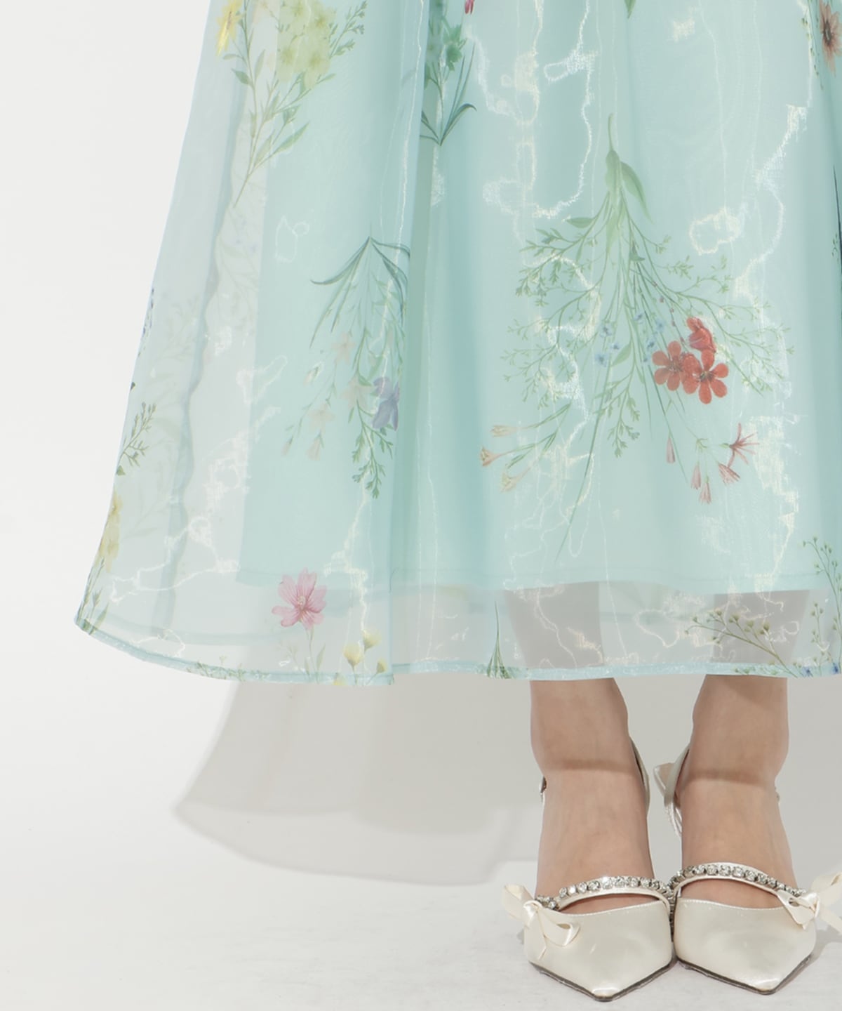 【先行予約受付中】フラワーオーガンジーフレアスカート