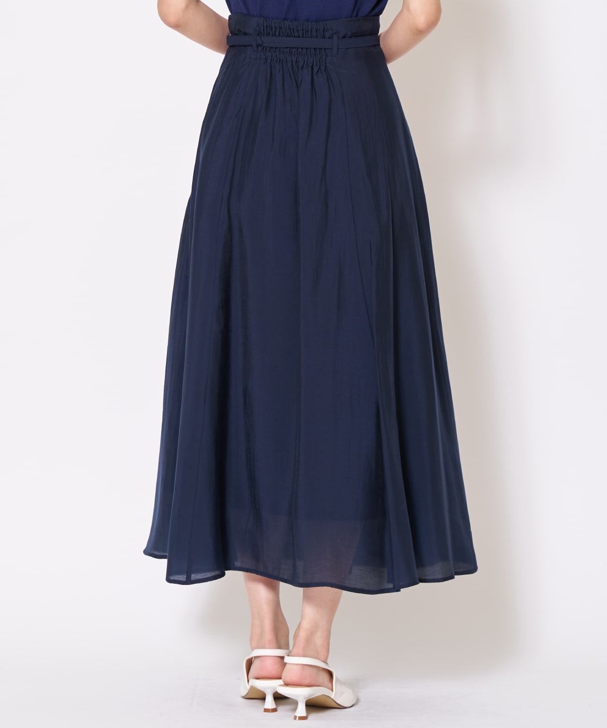 【先行予約受付中】ベルト付きシアーフレアスカート