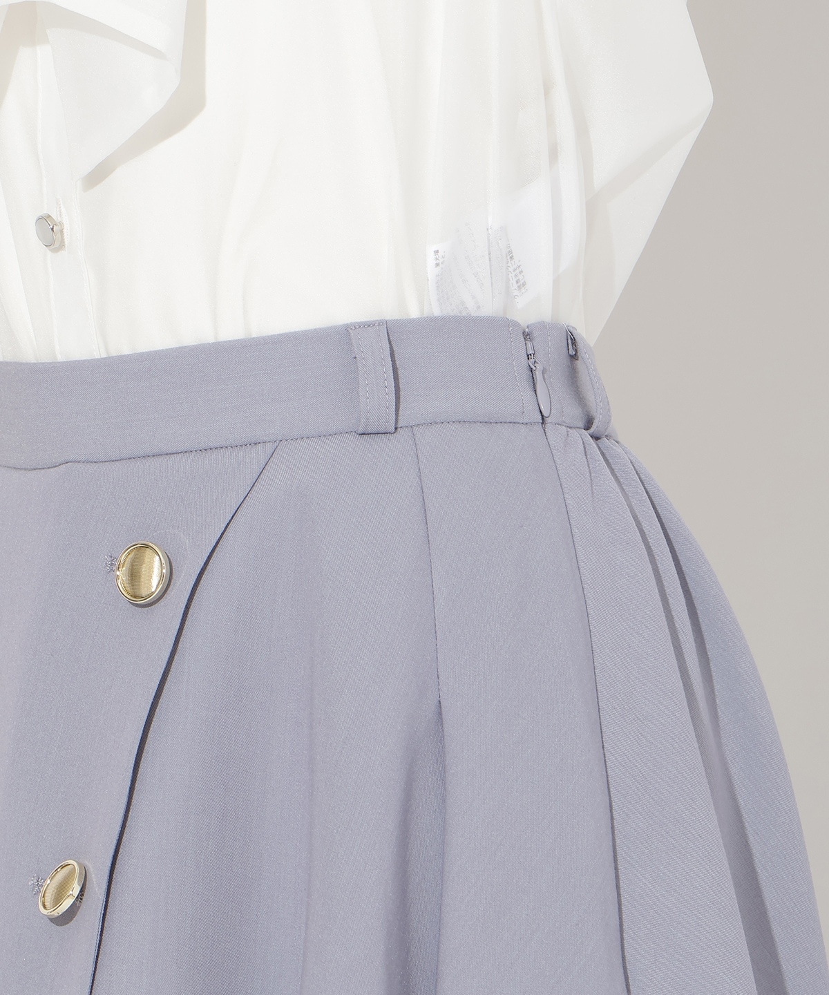 【先行予約受付中】ベルト付きレイヤードデザインフレアスカート