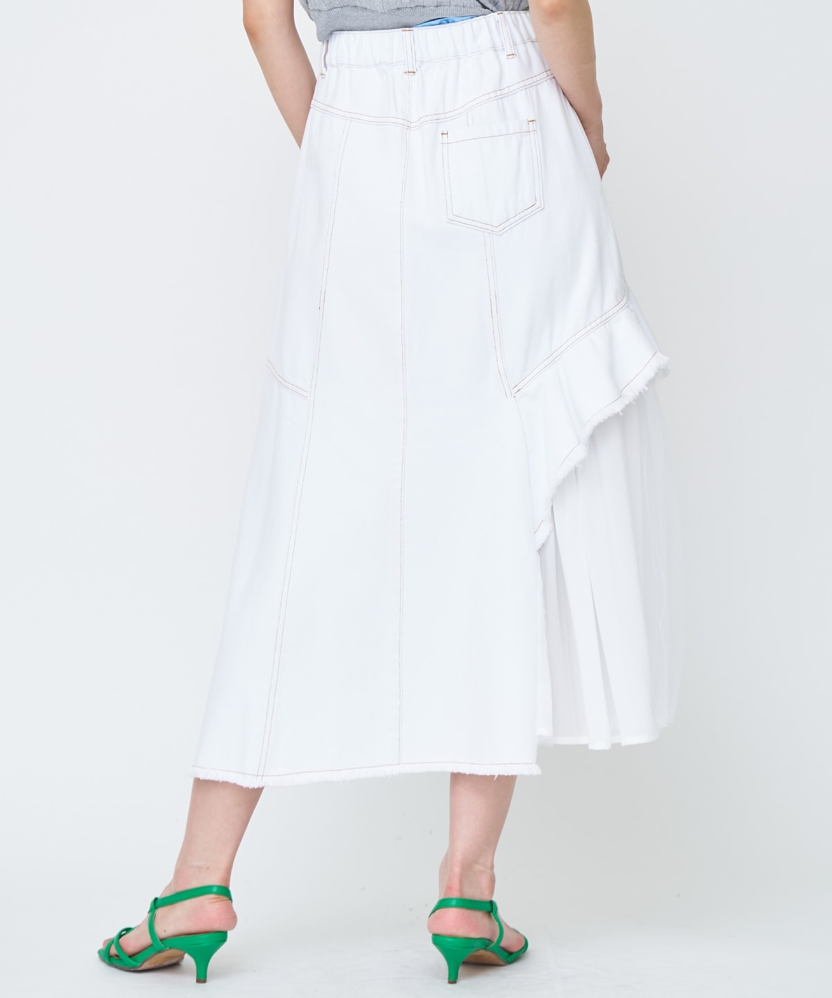 【先行予約受付中】チュール切替デニムスカート