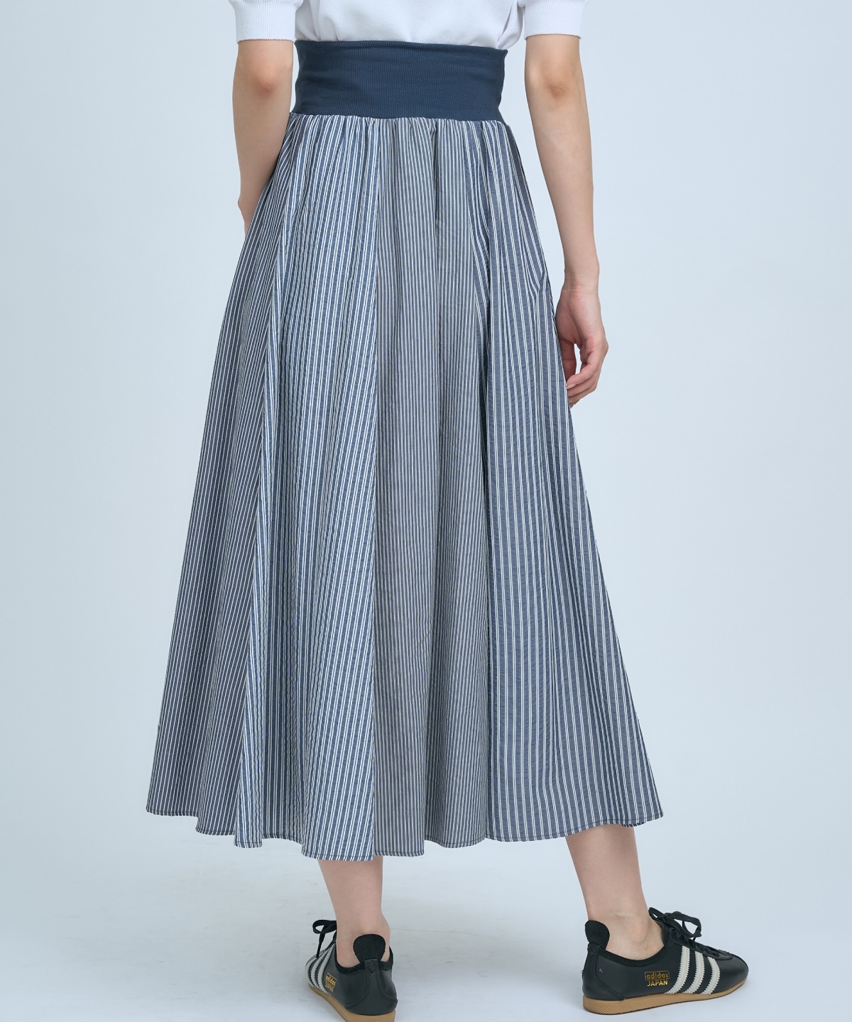 【先行予約受付中】サッカーストライプ柄組み合わせロングスカート
