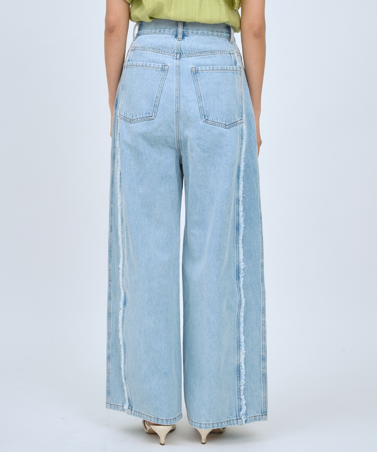 【先行予約受付中】フリンジラインワイドデニムパンツ