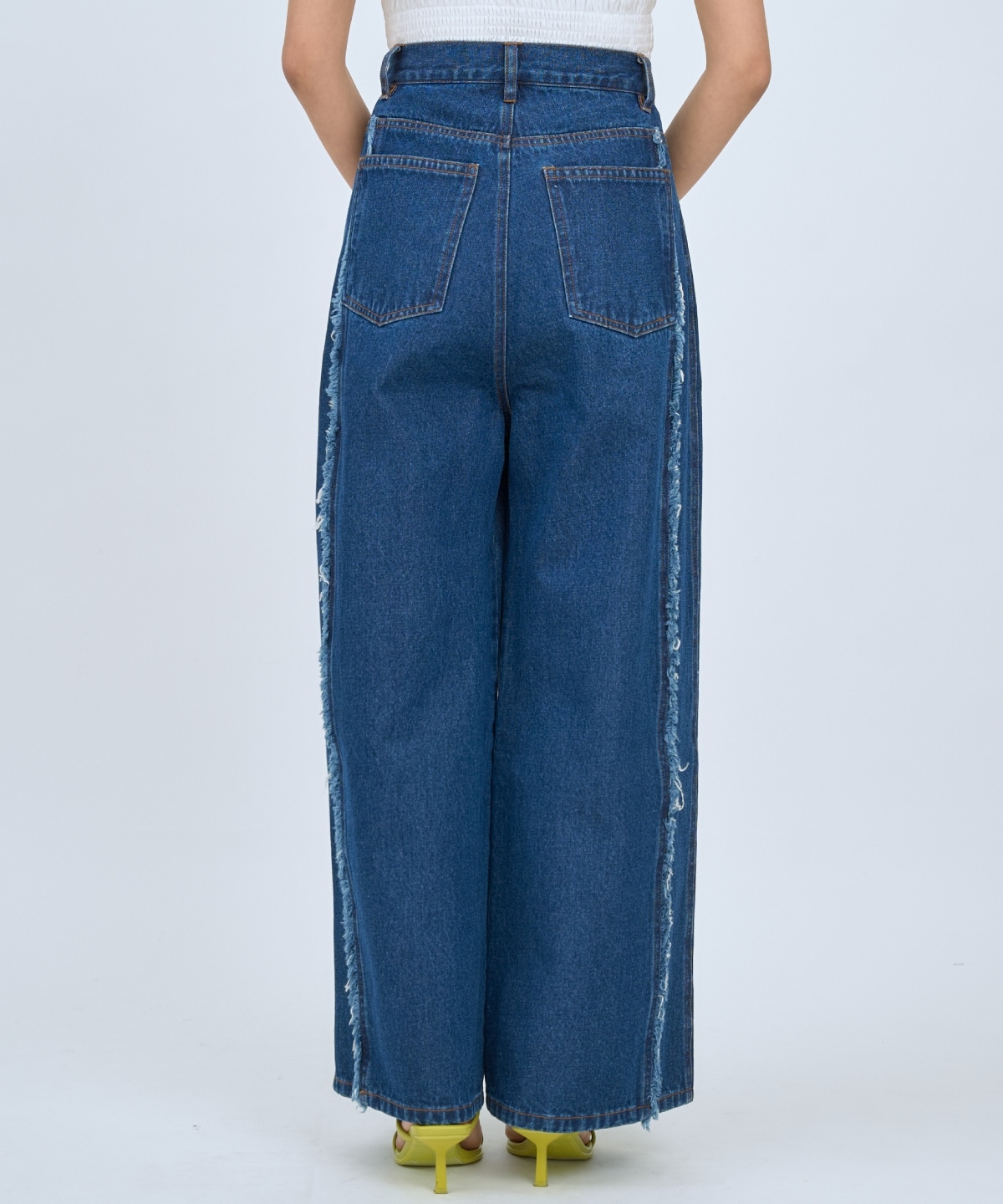 【先行予約受付中】フリンジラインワイドデニムパンツ