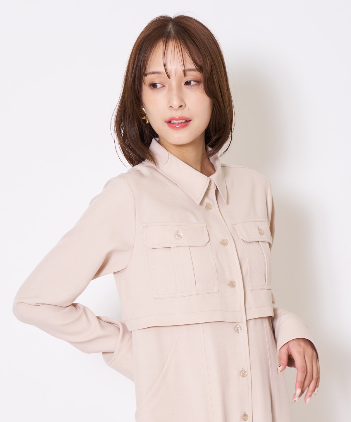 サファリシャツワンピース