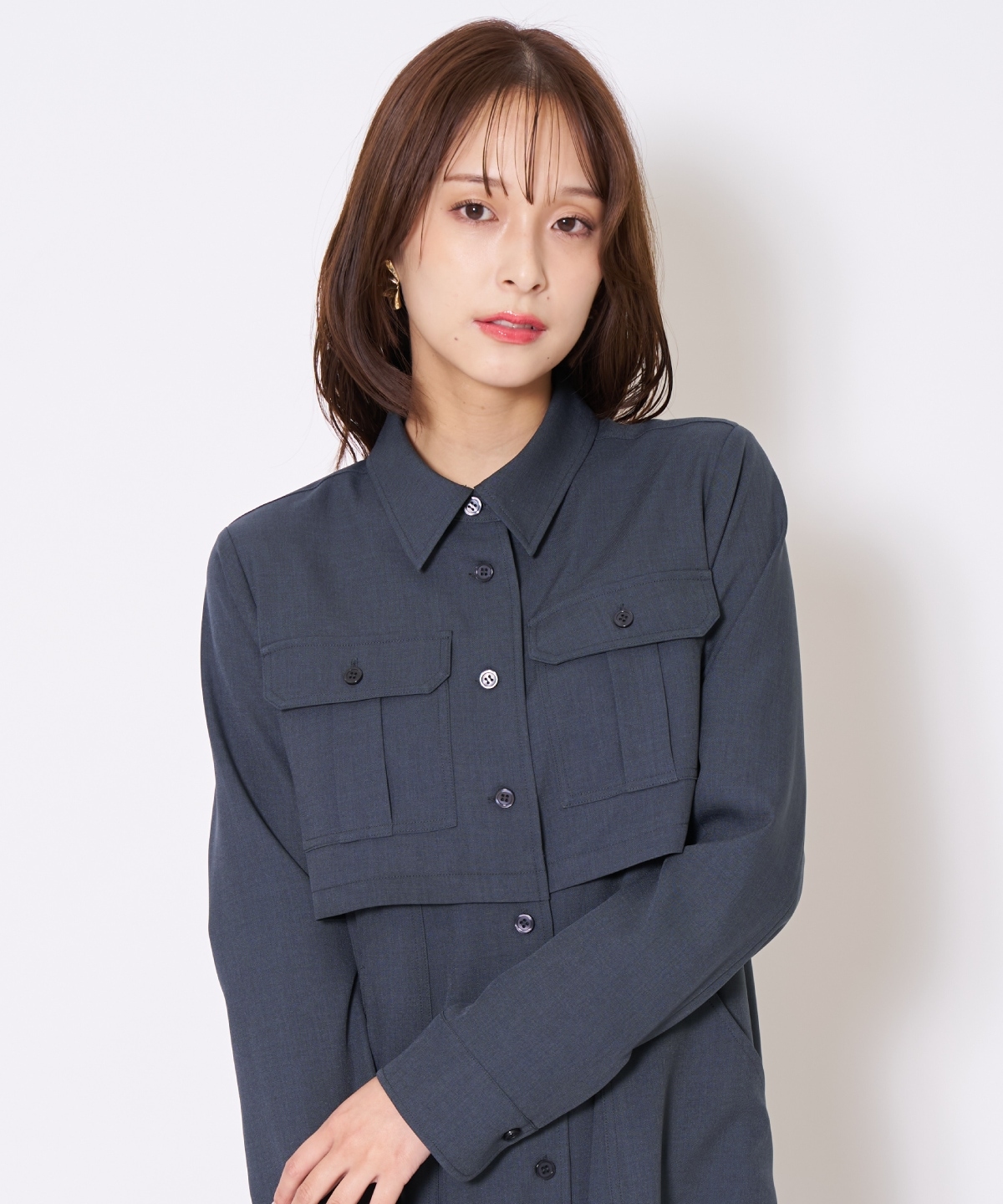 サファリシャツワンピース