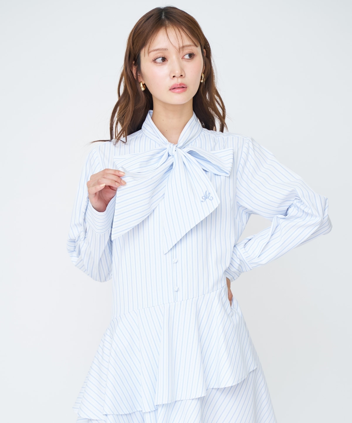 【先行予約受付中】アシメストライプミニワンピース