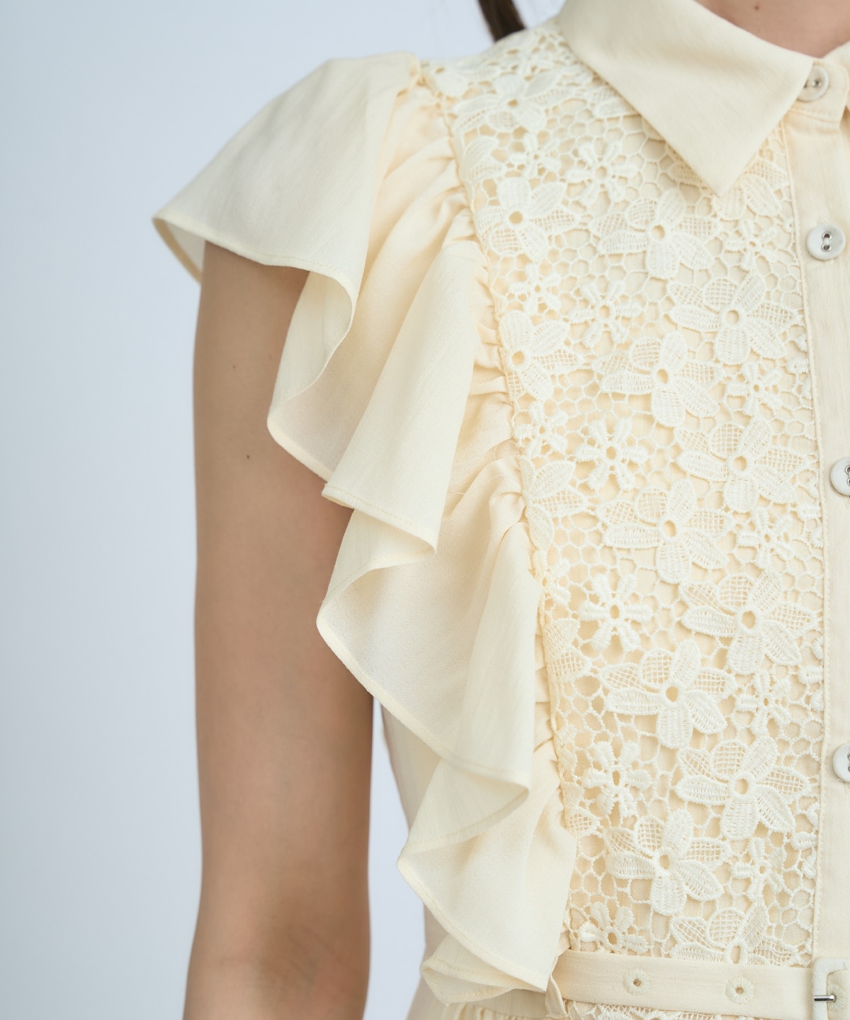 【先行予約受付中】レースフリルシャツワンピース