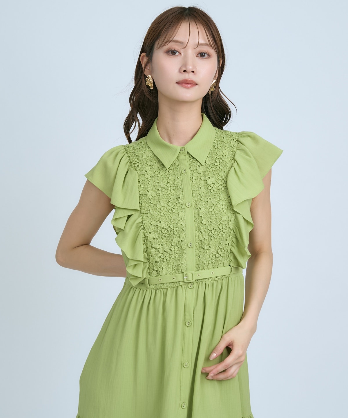 【先行予約受付中】レースフリルシャツワンピース