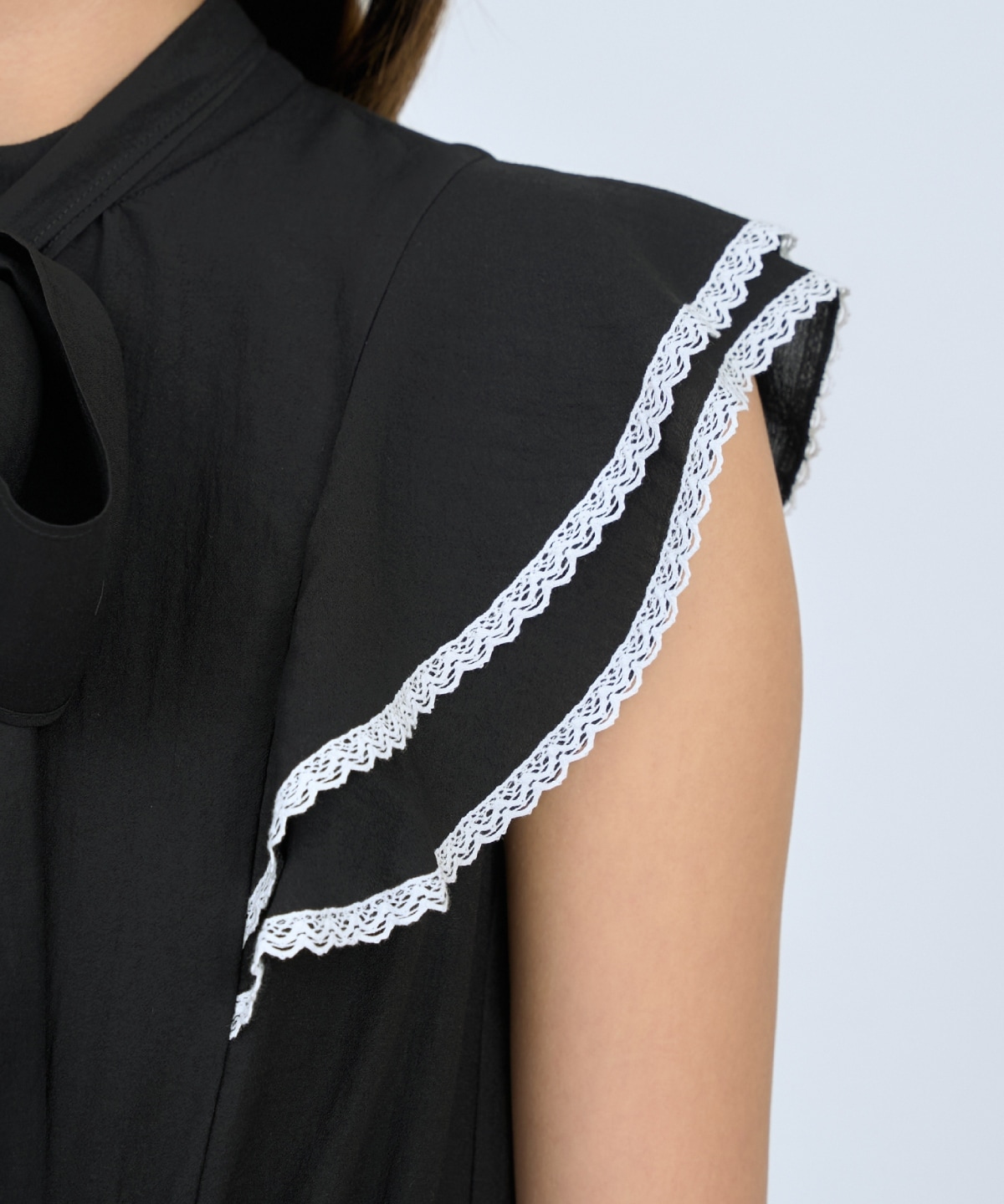 レーストリミングティアードワンピース