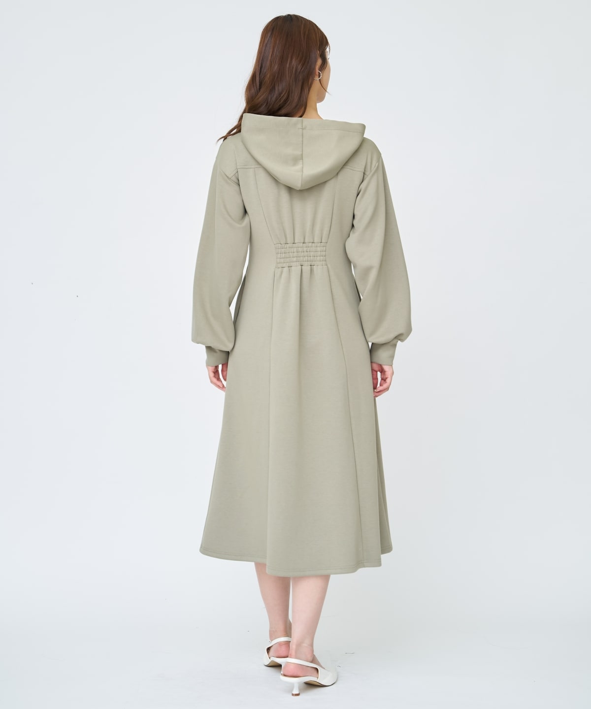 フード付きZIPワンピース