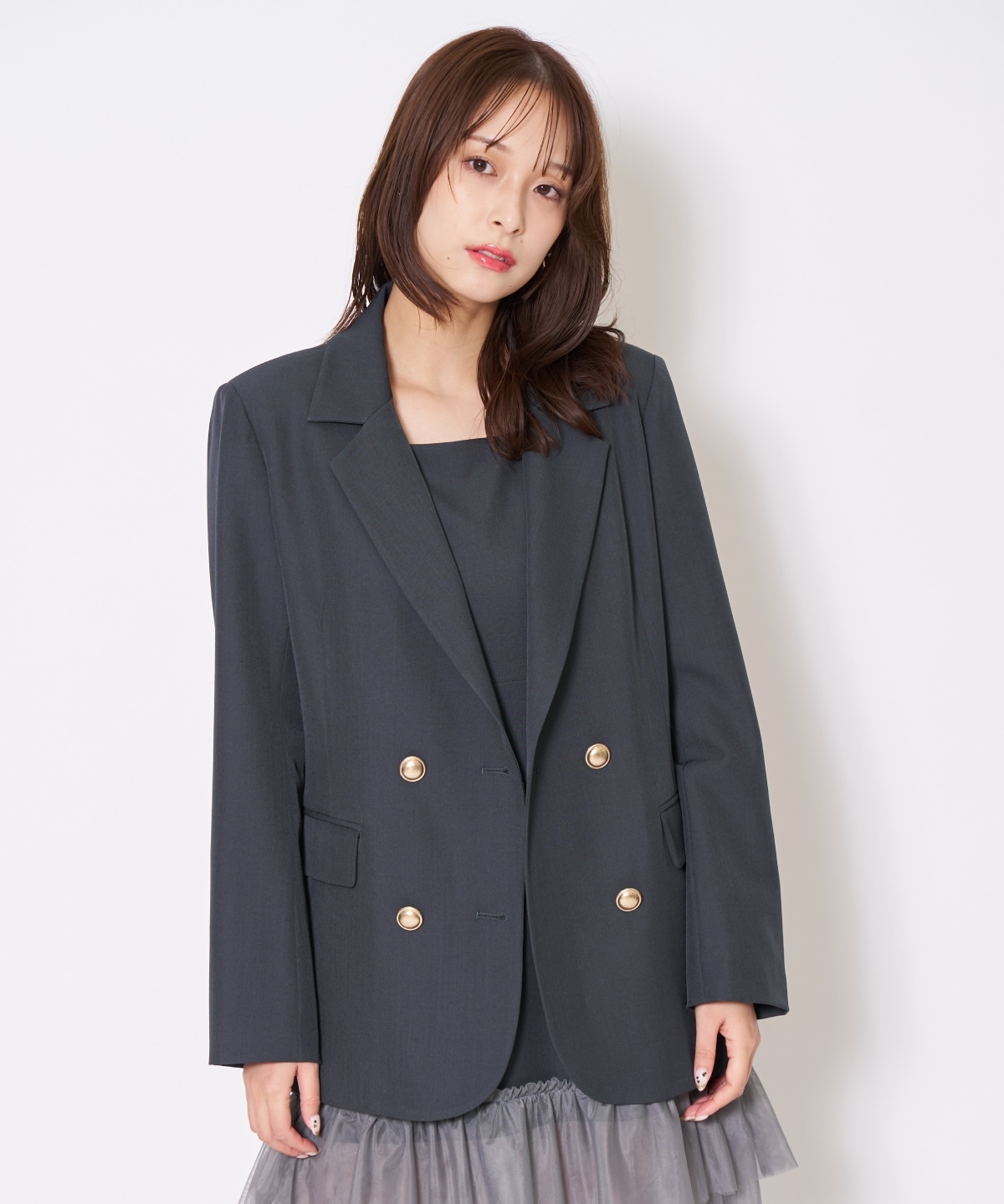 【先行予約受付中】ジャケット×シアーティアードワンピース