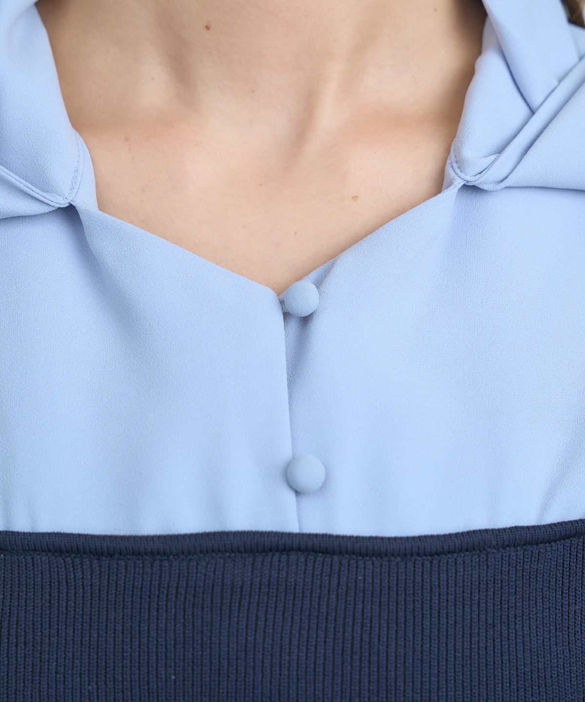 【先行予約受付中】ニットビスチェ風ボウタイワンピース