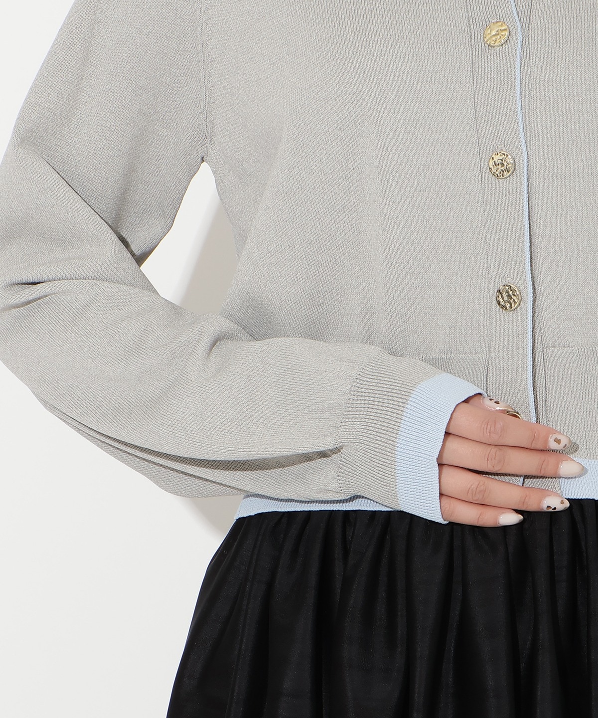 【先行予約受付中】配色レイヤードライクニットカーディガン