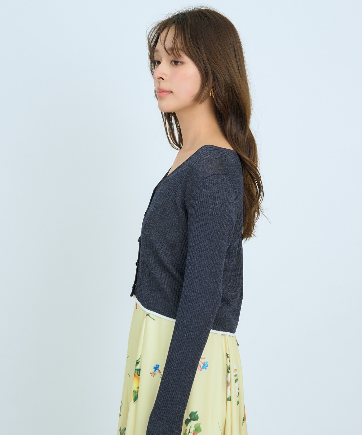 【5/14(木)一部店舗先行発売】シアーリブクロップドニットカーディガン