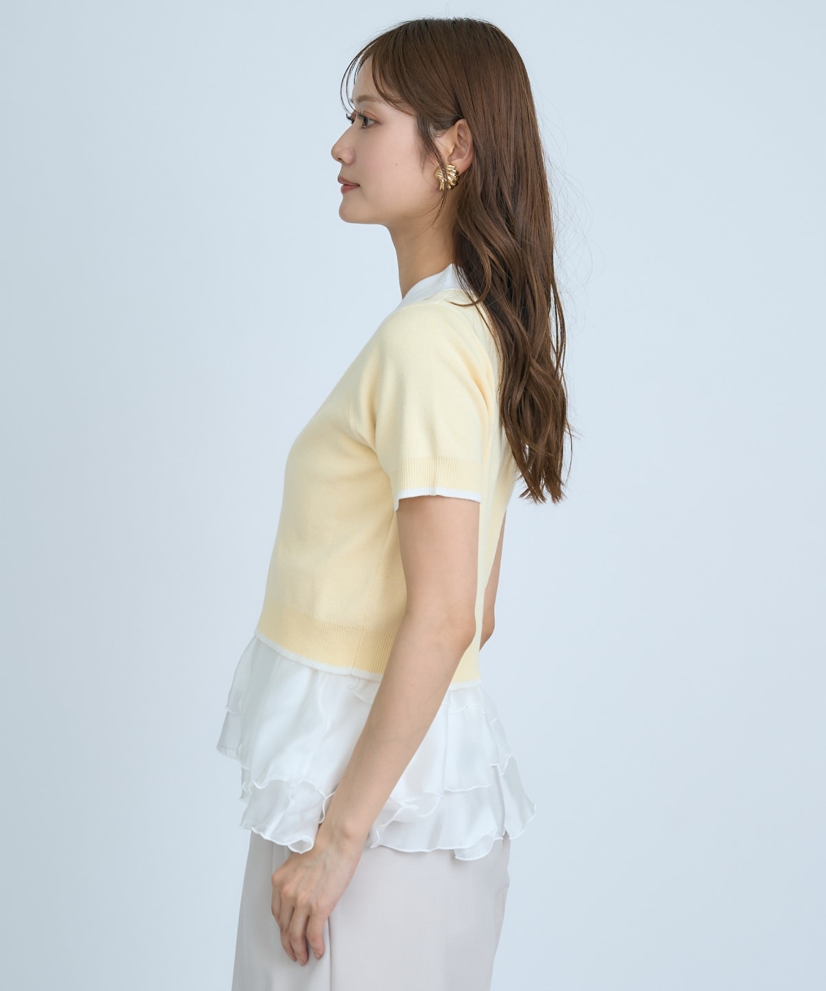 【先行予約受付中】ポロニットプルオーバー×ペプラムキャミソール