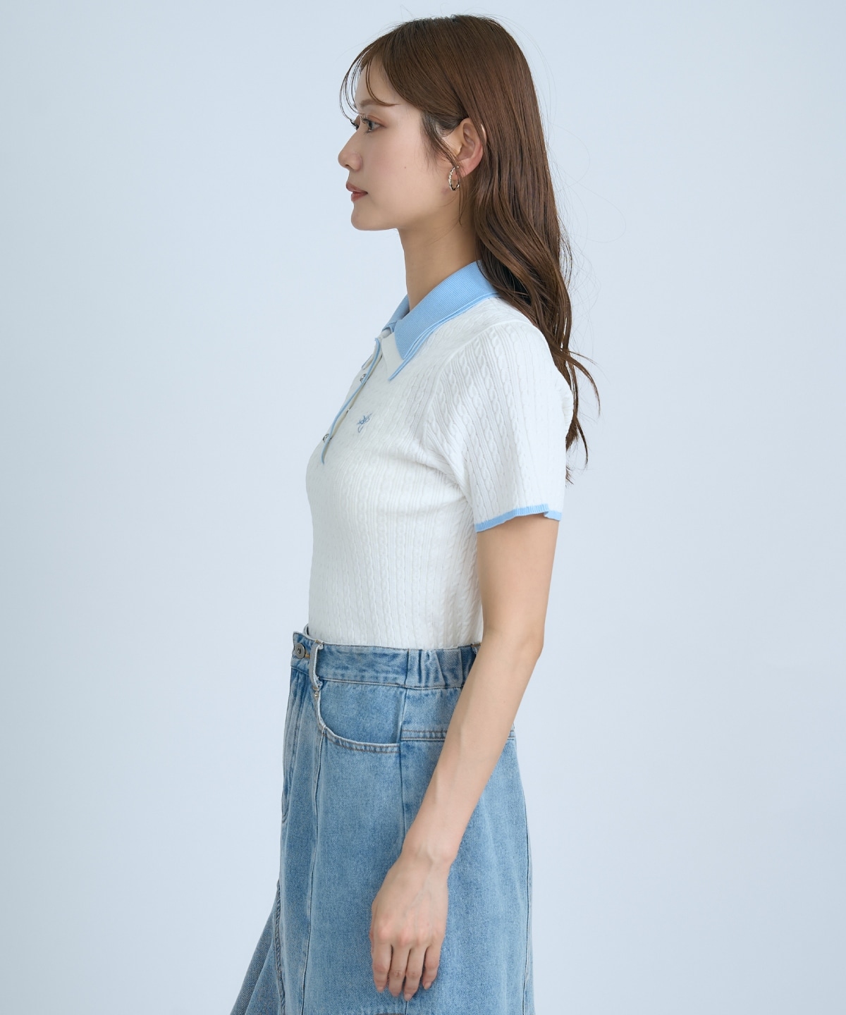 【先行予約受付中】ダブルカラーケーブルポロニット