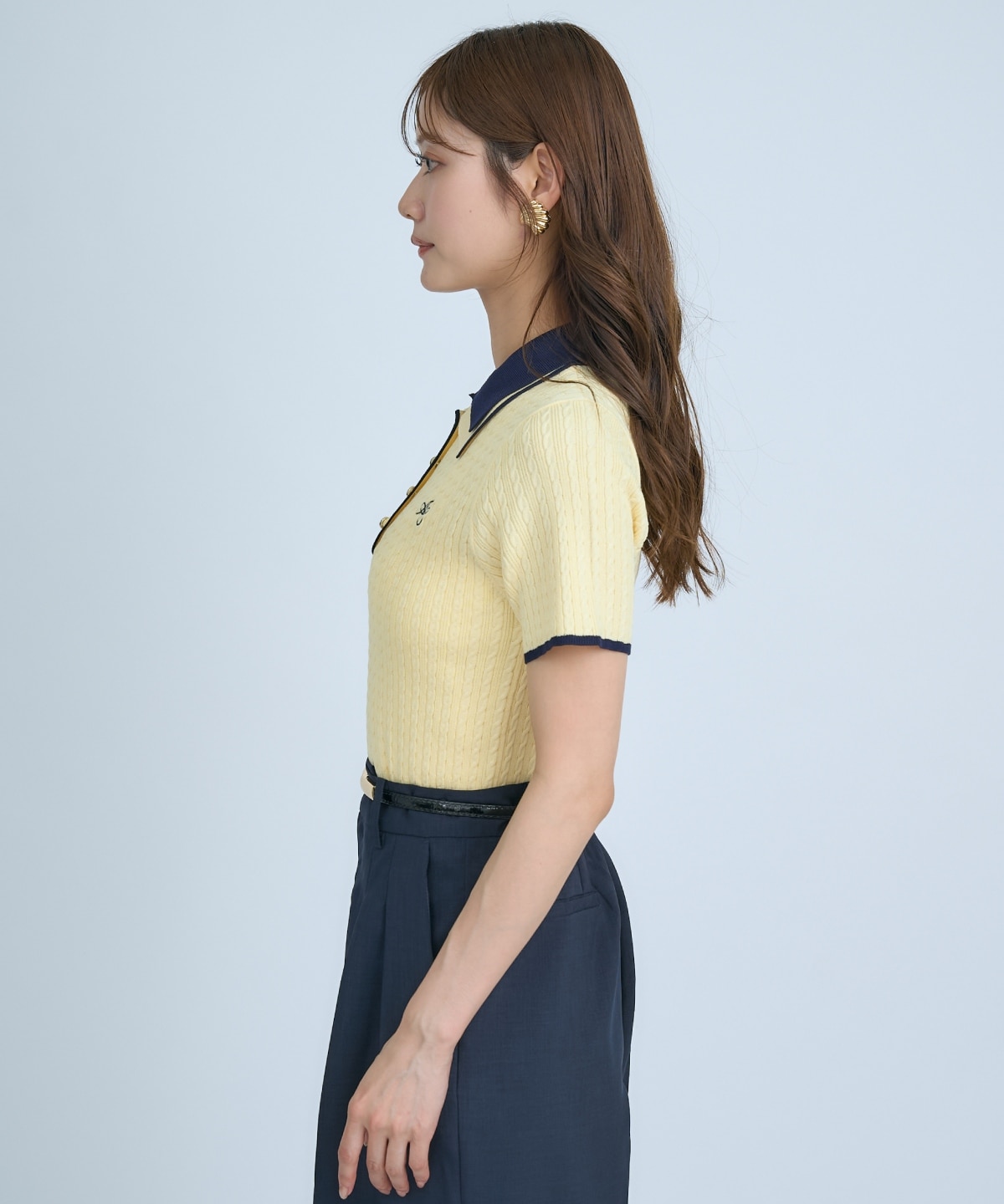 【先行予約受付中】ダブルカラーケーブルポロニット