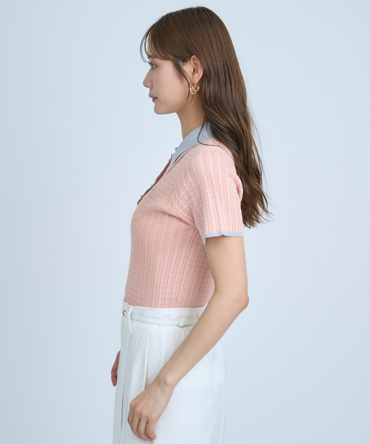 【先行予約受付中】ダブルカラーケーブルポロニット