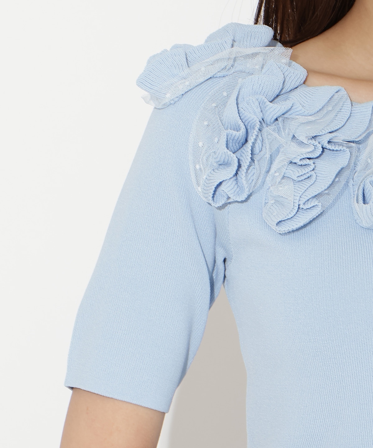 【先行予約受付中】フリルボートネックニットプルオーバー