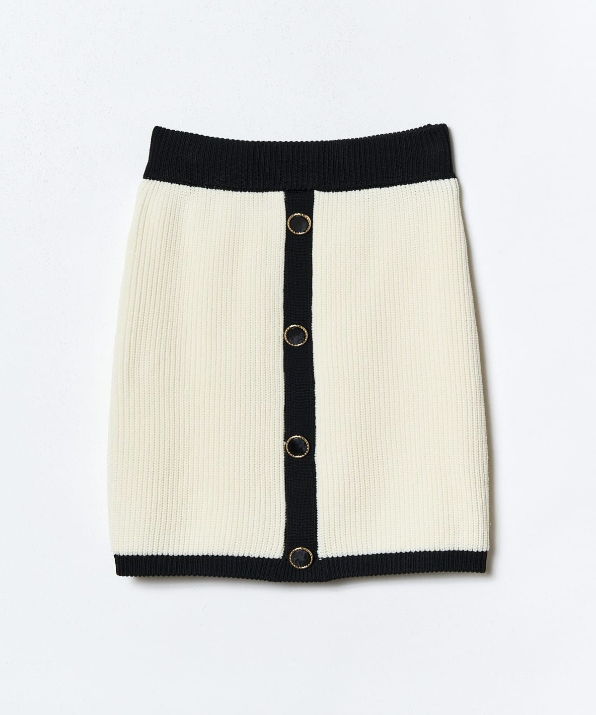 配色ニットミニスカート