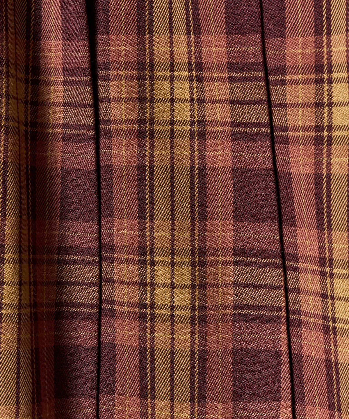 ダブルベルトチェックプリーツミニスカート