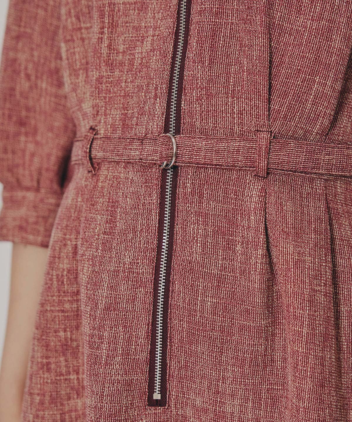 カラーミックスフロントZIPワンピース