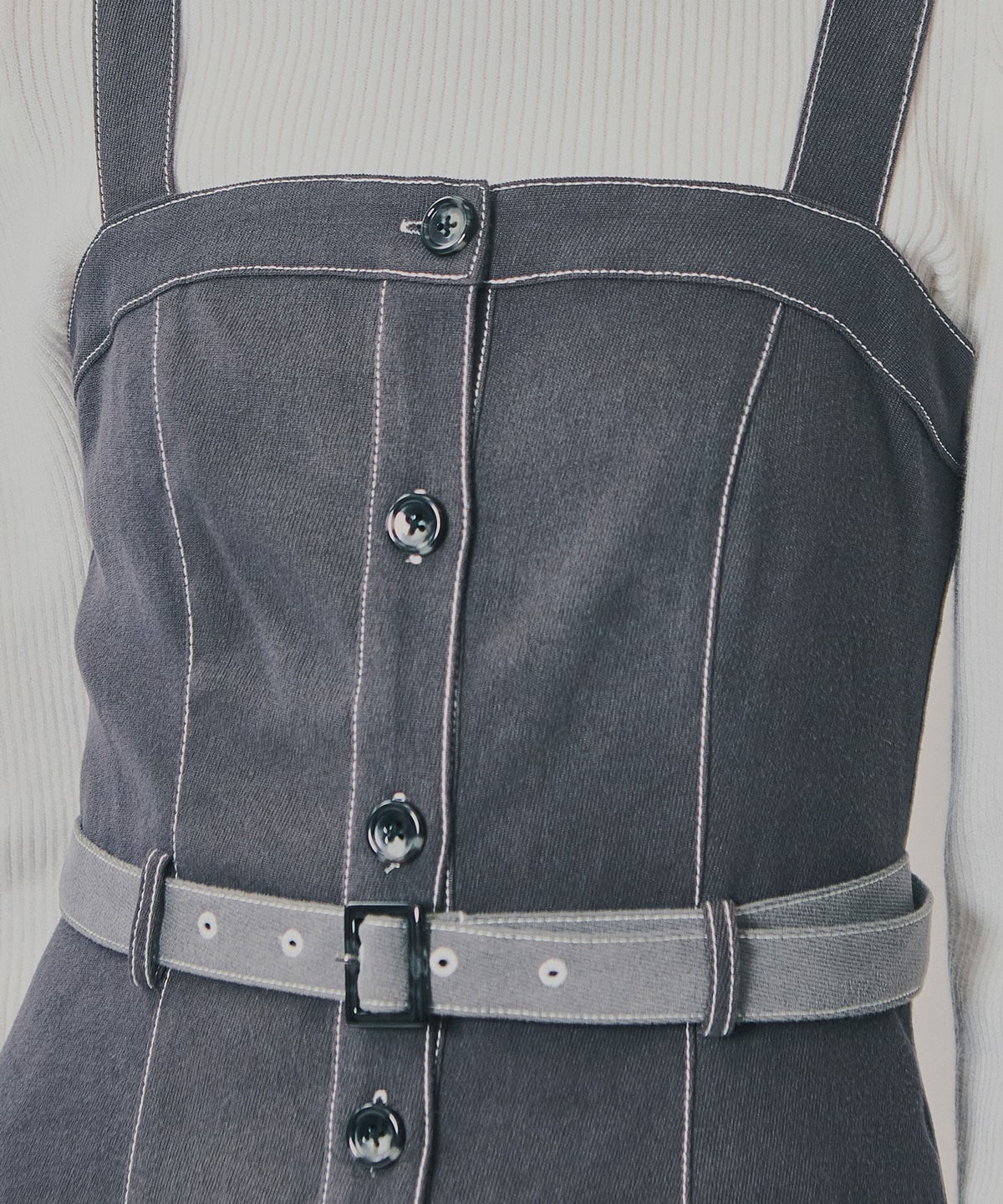 スエードライクショートジャケット×バイカラーワンピースセットアップ